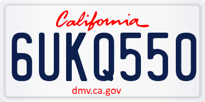 CA license plate 6UKQ550