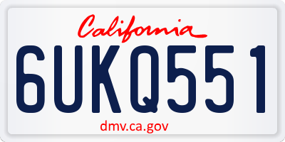 CA license plate 6UKQ551
