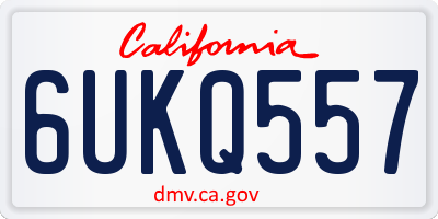 CA license plate 6UKQ557