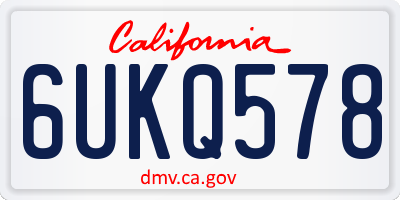 CA license plate 6UKQ578