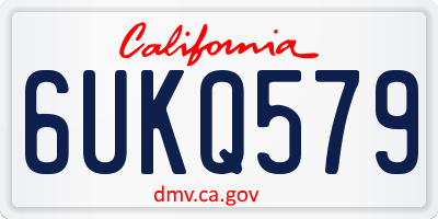 CA license plate 6UKQ579