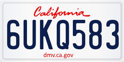 CA license plate 6UKQ583