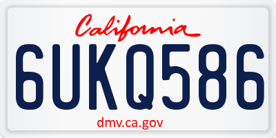 CA license plate 6UKQ586