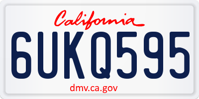 CA license plate 6UKQ595