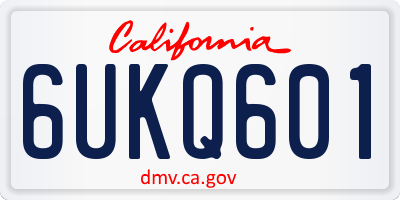 CA license plate 6UKQ601