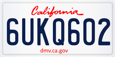 CA license plate 6UKQ602