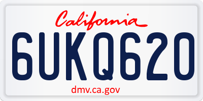 CA license plate 6UKQ620