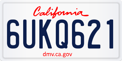 CA license plate 6UKQ621