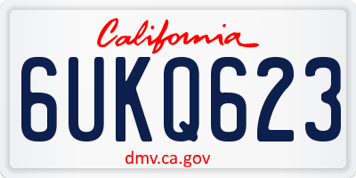 CA license plate 6UKQ623