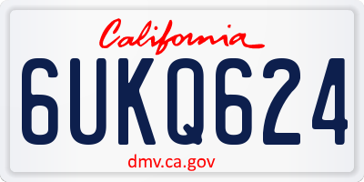 CA license plate 6UKQ624