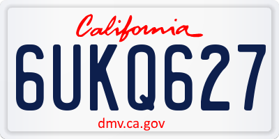 CA license plate 6UKQ627
