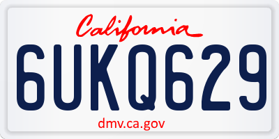 CA license plate 6UKQ629