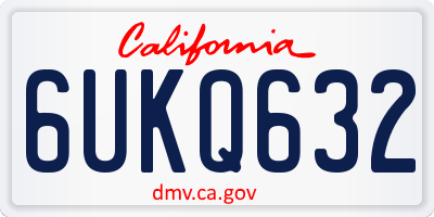 CA license plate 6UKQ632