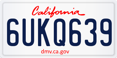 CA license plate 6UKQ639