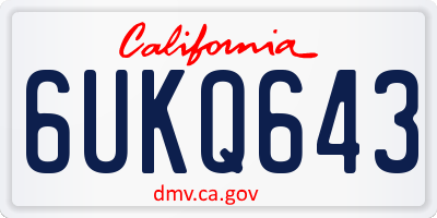 CA license plate 6UKQ643
