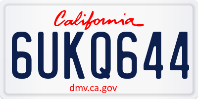 CA license plate 6UKQ644