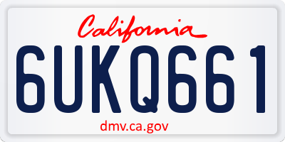 CA license plate 6UKQ661