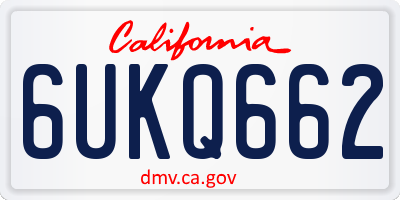 CA license plate 6UKQ662