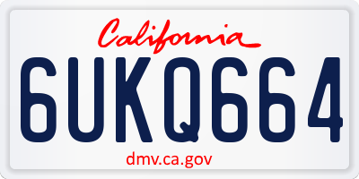 CA license plate 6UKQ664