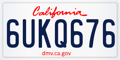 CA license plate 6UKQ676