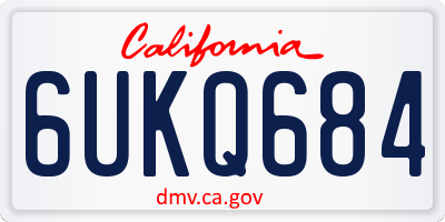 CA license plate 6UKQ684
