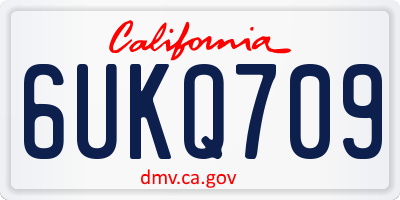 CA license plate 6UKQ709