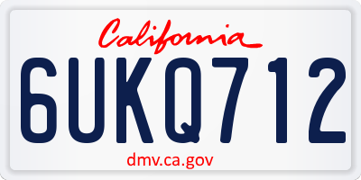 CA license plate 6UKQ712