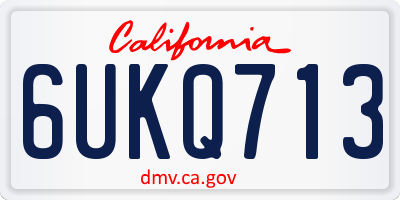CA license plate 6UKQ713