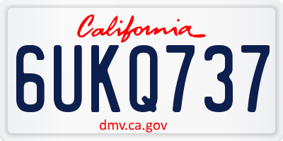 CA license plate 6UKQ737