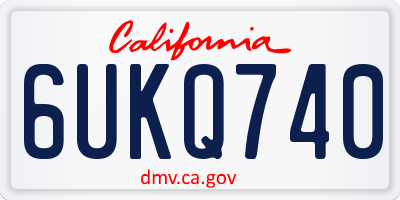 CA license plate 6UKQ740