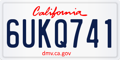 CA license plate 6UKQ741