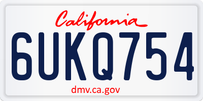 CA license plate 6UKQ754