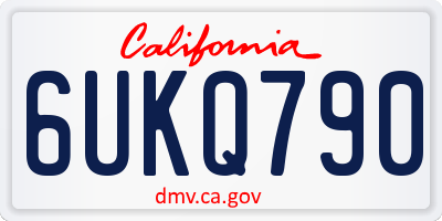 CA license plate 6UKQ790