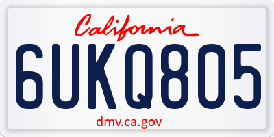 CA license plate 6UKQ805
