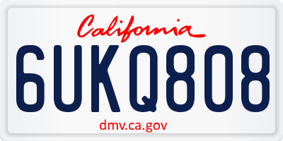 CA license plate 6UKQ808