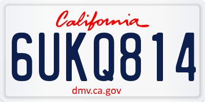CA license plate 6UKQ814