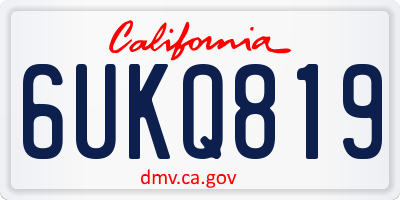 CA license plate 6UKQ819