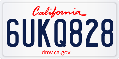 CA license plate 6UKQ828