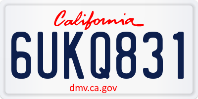 CA license plate 6UKQ831