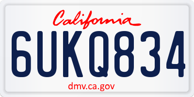 CA license plate 6UKQ834