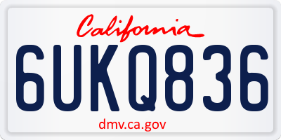 CA license plate 6UKQ836
