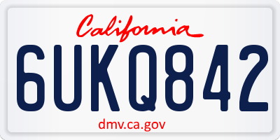 CA license plate 6UKQ842