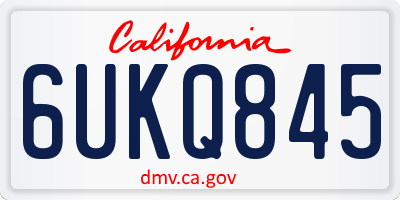 CA license plate 6UKQ845
