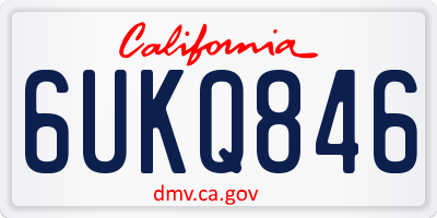 CA license plate 6UKQ846