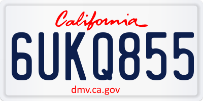 CA license plate 6UKQ855