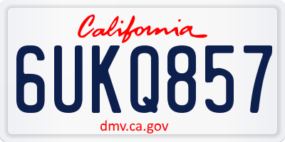 CA license plate 6UKQ857