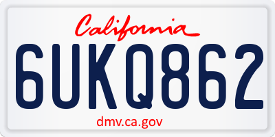 CA license plate 6UKQ862
