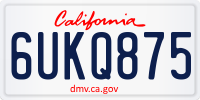 CA license plate 6UKQ875