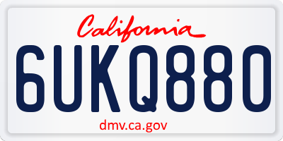 CA license plate 6UKQ880