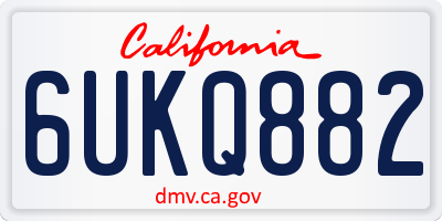 CA license plate 6UKQ882